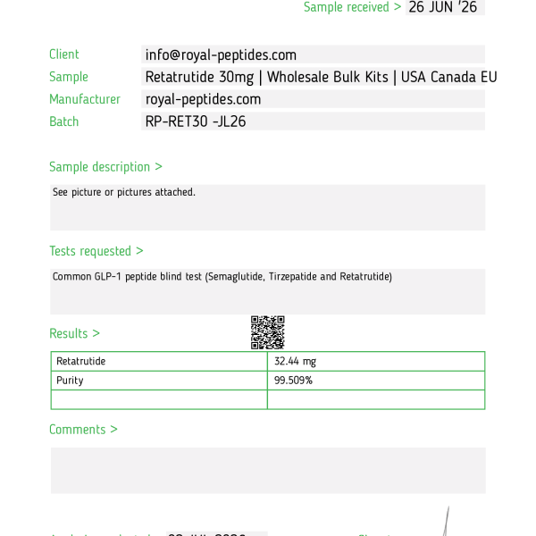 Retatrutide 10-Vial Bulk Kit RT wholesale 10-vial research kit product view 6