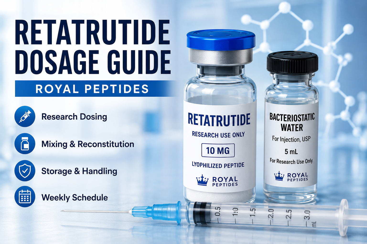Retatrutide Dosage Guide | Mixing, Reconstitution & Storage (2026)